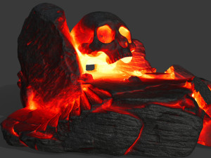 fire skull cave 3D Model