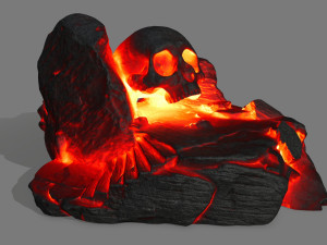 fire skull cave 3D Model