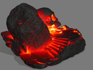 fire skull cave 3D Model