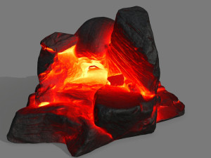 fire skull cave 3D Model
