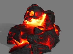 fire skull cave 3D Model