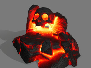fire skull cave 3D Model