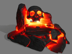 fire skull cave 3D Model