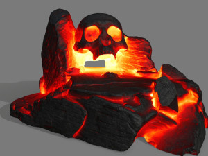 fire skull cave 3D Model
