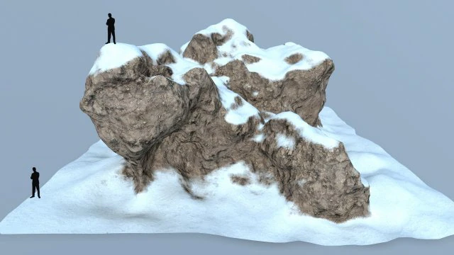 snow rocks 3D Model .c4d .max .obj .3ds .fbx .stl .blend 