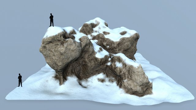 snow rock 3D-Modell .c4d .max .obj .3ds .fbx .stl .blend 