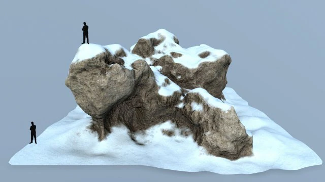 snow rock 3D Model .c4d .max .obj .3ds .fbx .stl .blend