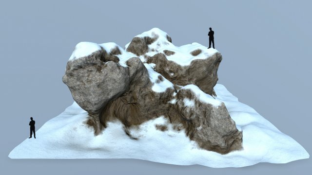 snow rock 3Dモデル .c4d .max .obj .3ds .fbx .stl .blend 