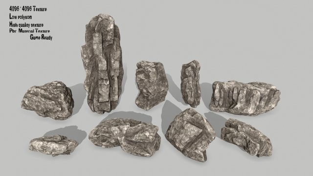 rocks 3D Model .c4d .max .obj .3ds .fbx .stl .blend 