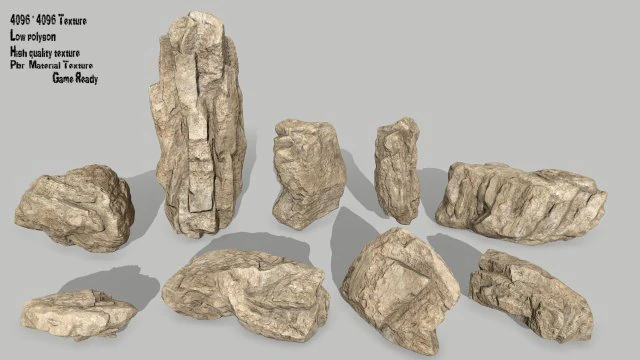rocks 3D Model .c4d .max .obj .3ds .fbx .stl .blend 