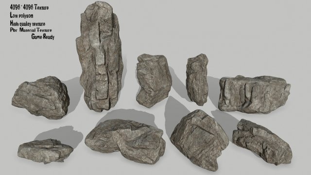 rocks Model 3D .c4d .max .obj .3ds .fbx .stl .blend 