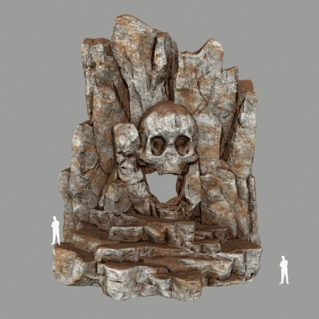 skull cave 3D Model .c4d .max .obj .3ds .fbx .stl .blend 
