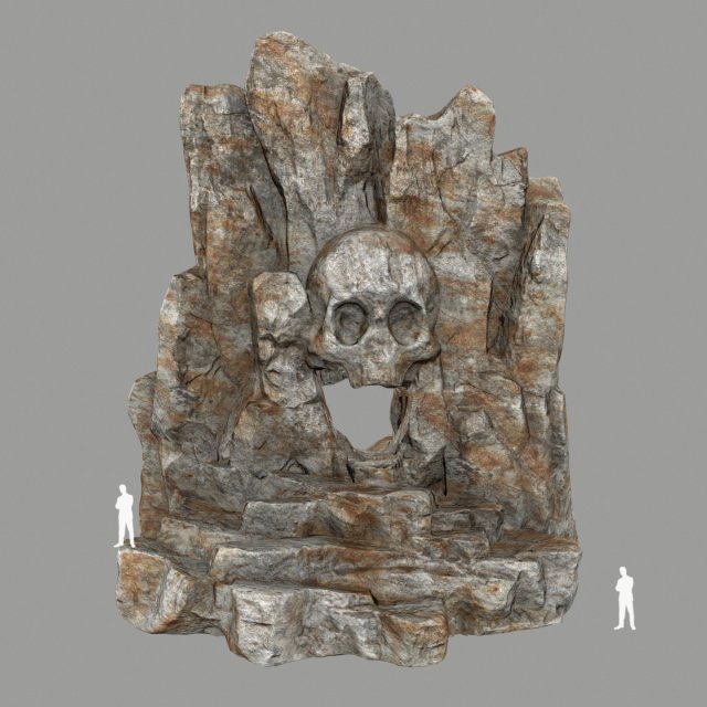 skull cave 3Dモデル .c4d .max .obj .3ds .fbx .stl .blend 
