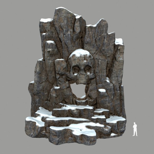 skull cave 3Dモデル .c4d .max .obj .3ds .fbx .stl .blend 