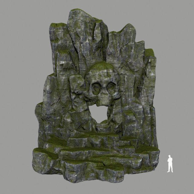 skull cave 3D मॉडल .c4d .max .obj .3ds .fbx .stl .blend