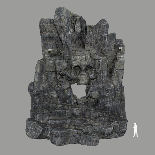 skull cave 3D Model .c4d .max .obj .3ds .fbx .stl .blend 
