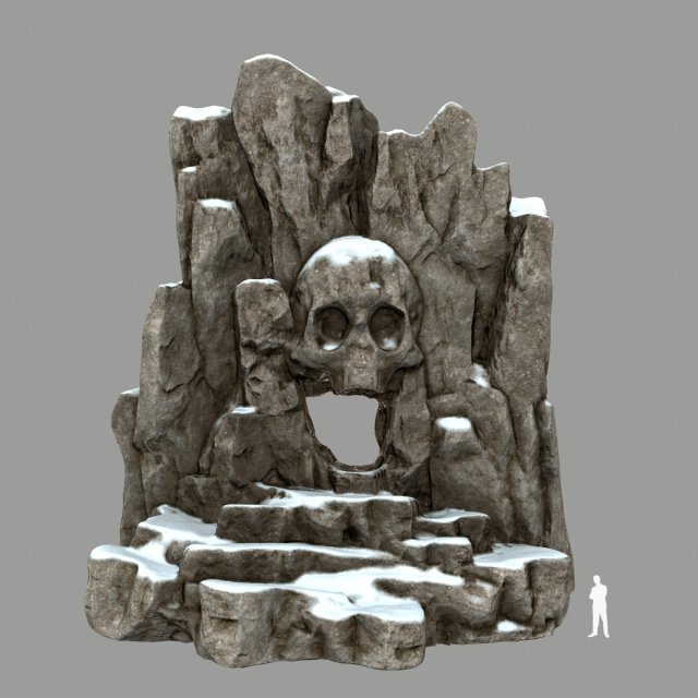 snow skull cave 3D 모델 .c4d .max .obj .3ds .fbx .stl .blend