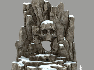 snow skull cave 3D Model