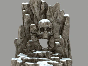 snow skull cave 3D Model