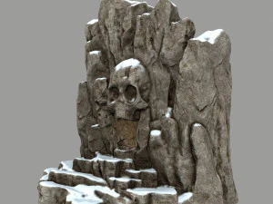 snow skull cave 3D Model