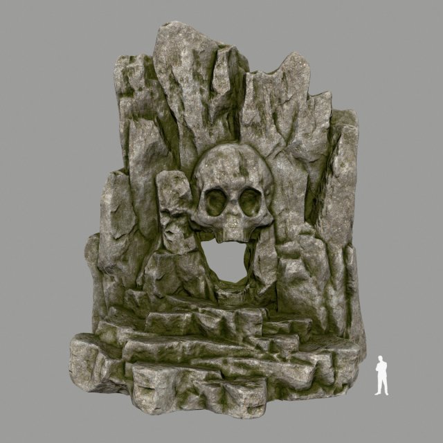 skull cave 3D Model .c4d .max .obj .3ds .fbx .stl .blend 