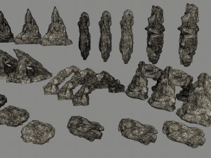 rock set 3D 模型