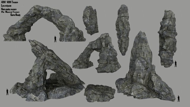 cliff rock Model 3D .c4d .max .obj .3ds .fbx .stl .blend 