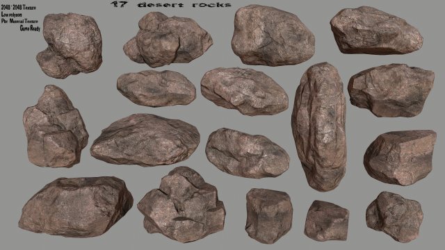 desert rocks Modello 3D .c4d .max .obj .3ds .fbx .stl .blend 