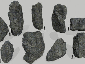 cliff rock set 3D Model