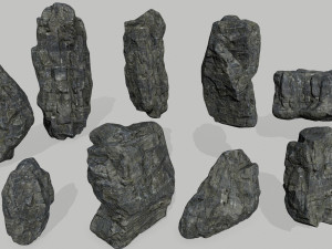 cliff rock set Model 3D