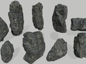 cliff rock set 3D Model