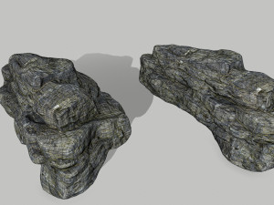 cliff rock set Model 3D