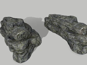 cliff rock set 3D Model