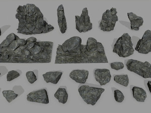cliff rock set Model 3D