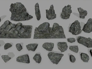 cliff rock set 3D Model