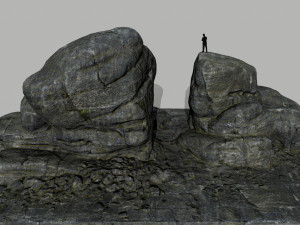 cliff rock set Model 3D