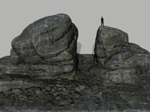 cliff rock set 3D Model