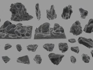 cliff rock set Model 3D