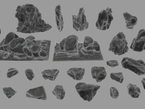 cliff rock set 3D Model