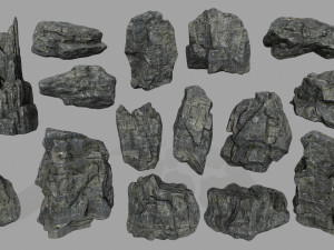cliff rocks Model 3D