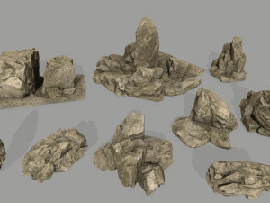 desert rocks 3D 模型