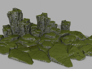 mossy rocks 3D Model