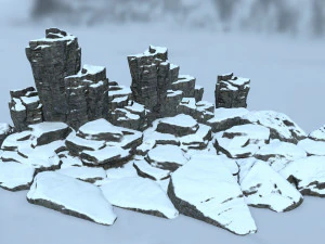 눈 바위 3D 모델