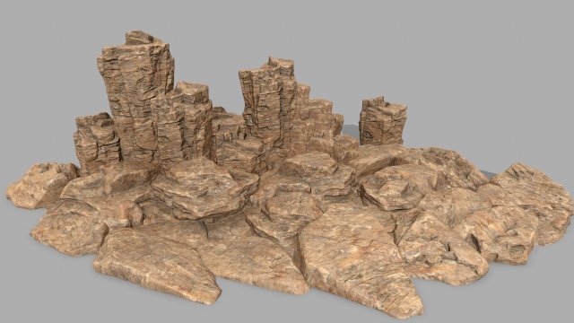 desert rock Modello 3D .c4d .max .obj .3ds .fbx .stl .blend 