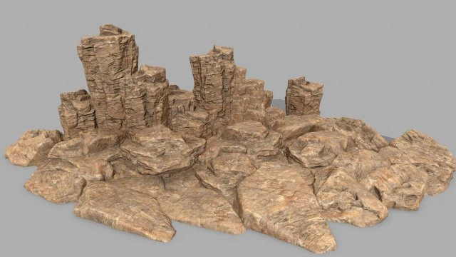 desert rock 3D Model .c4d .max .obj .3ds .fbx .stl .blend 