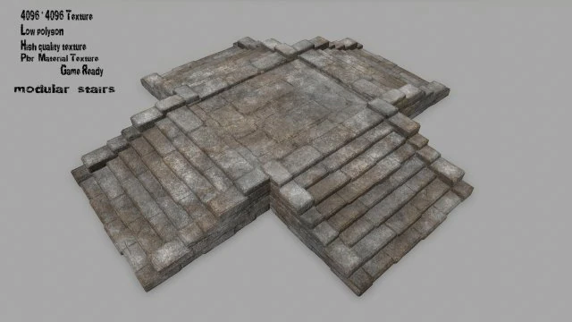 stairs 1 3D Model .c4d .max .obj .3ds .fbx .stl .blend 