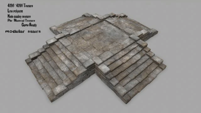 stair 3D Model .c4d .max .obj .3ds .fbx .stl .blend
