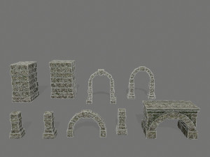 ruin set 3D Модель