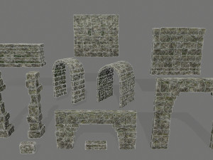 ruin set 3D Модель