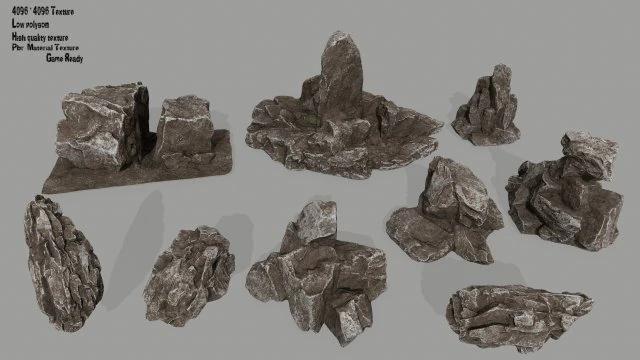 old rocks 3D Model .c4d .max .obj .3ds .fbx .stl .blend 